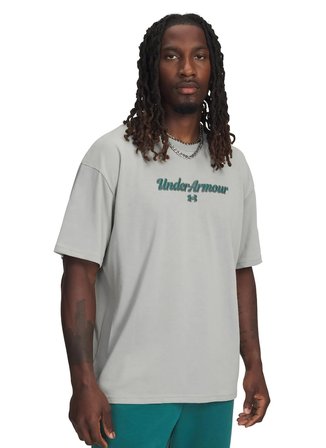 Under Armour 6009266-069 UA M HWT WM SS Gri Bisiklet Yaka Normal Düz Erkek T-Shirt