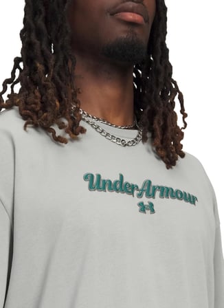 Under Armour 6009266-069 UA M HWT WM SS Gri Bisiklet Yaka Normal Düz Erkek T-Shirt
