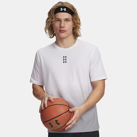 Under Armour Hoops Triple Logo Erkek Çocuk Beyaz Tişört