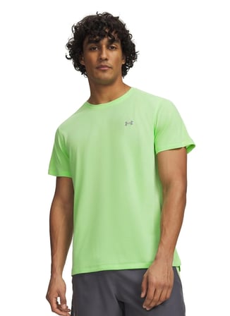 Under Armour 6009518-712 UA Velociti REFLCT SS Yeşil Bisiklet Normal Düz Erkek T-Shirt