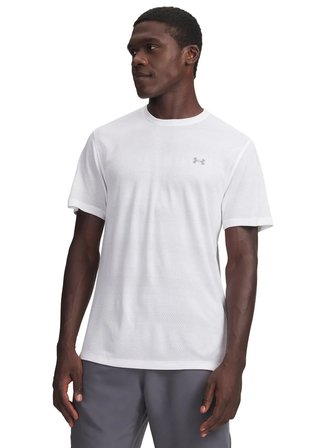 Under Armour 6009517-100 UA Velociti SS Beyaz Bisiklet Yaka Normal Düz Erkek T-Shirt