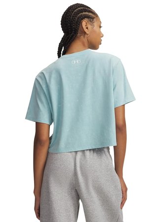 Under Armour 6011065-425 UA Rival Boxy Tee Wash Mavi Bisiklet Normal Düz Kadın T-Shirt