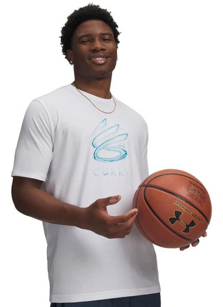 Under Armour 6011257-100 Curry Splash Wdmrk Tee Beyaz Bisiklet Normal Baskılı Erkek T-Shirt