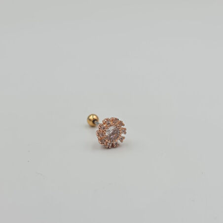 Cerrahi Çelik Rose Taşlı Küpe Tragus Helix Kıkırdak Piercing