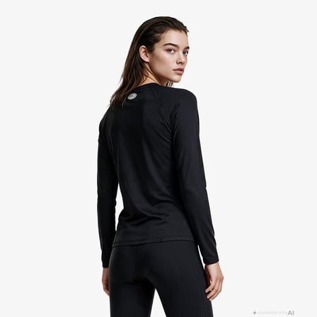 Under Armour HG Authentics Comp Kadın Siyah Uzun Kollu T-Shirt