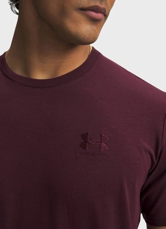 Under Armour 6000000-602 Ua M Icon Tee Ss Kırmızı Yuvarlak Yaka Düz Erkek T-Shirt