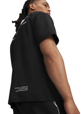 Under Armour 6013625-008 Ua M Hwt Echo Logo Os S Siyah Yuvarlak Yaka Baskılı Erkek T-Shirt