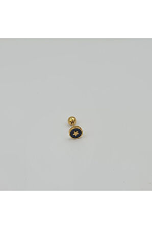 Cerrahi Çelik Yuvarlak Yıldızlı Tragus Helix Piercing Küpe