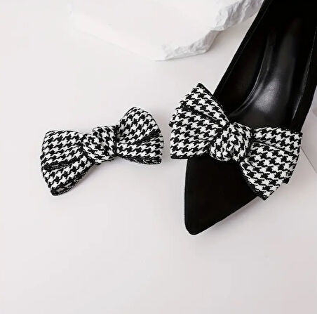 2 Adet Şık Kazayağı Fiyonk Model Ayakkabı Klipsleri/Tokası Çıkabilir