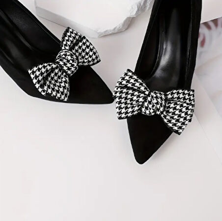 2 Adet Şık Kazayağı Fiyonk Model Ayakkabı Klipsleri/Tokası Çıkabilir