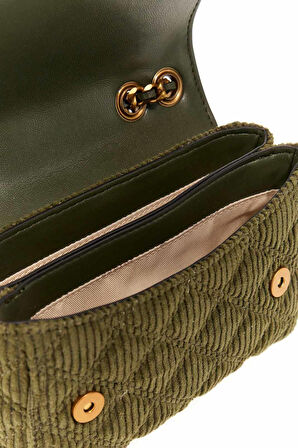 Kadın Fitilli Kadife Omuz Çantası - Yeşil  | undefined