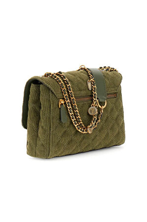 Kadın Fitilli Kadife Omuz Çantası - Haki | undefined