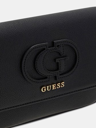 Guess Isola Dönüştürülebilir Kapaklı Çapraz Askılı Kadın Siyah Omuz Çantası HWBG9905210-BLA