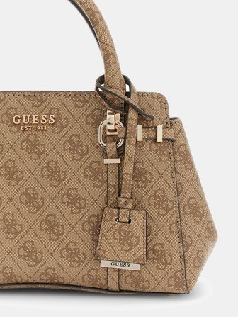 Guess Leona Logolu Küçük Çok Bölmeli Kadın Kahverengi El Çantası HWSG9917050-LTL