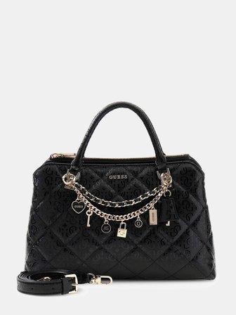 Guess Libby 2 Bölmeli Kadın Siyah El Çantası HWGG9912060-BLA