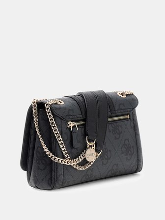 Guess Noelle II Dönüştürülebilir Kapaklı Çapraz Askılı Kadın Antrasit Omuz Çantası HWSS9672210-CLO