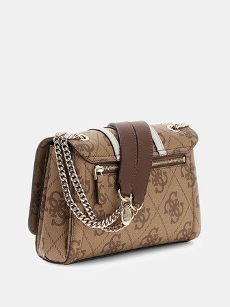Guess Noelle II Dönüştürülebilir Kapaklı Çapraz Askılı Kadın Kahverengi Omuz Çantası HWSS9672210-LGW