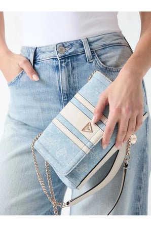 Denim logo Noelle II kapaklı çanta-DL967221