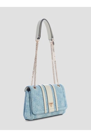 Denim logo Noelle II kapaklı çanta-DL967221