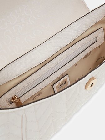 Guess Stacey Dönüştürülebilir Kapaklı Kadın Beyaz Çapraz Çanta HWGG9741210-OFF