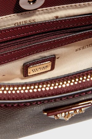 Guess Noelle Logolu Çıkarılabilir Askılı Çanta HWZG9672730 Kadın ÇANTA HWZG96 72730 BUR BORDO