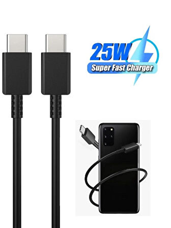 MOBİL GO Samsung Uyumlu 25w Destekli Hızlı Type-c Usb-şarj Kablosu Type-c To Type-c