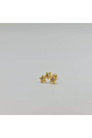 Cerrahi Çelik Yıldızlı Küpe Tragus Helix Kıkırdak Piercing