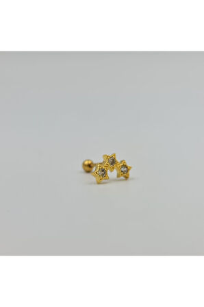 Cerrahi Çelik Yıldızlı Küpe Tragus Helix Kıkırdak Piercing