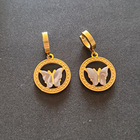 Gold Sallantılı Şık Kelebek Küpe
