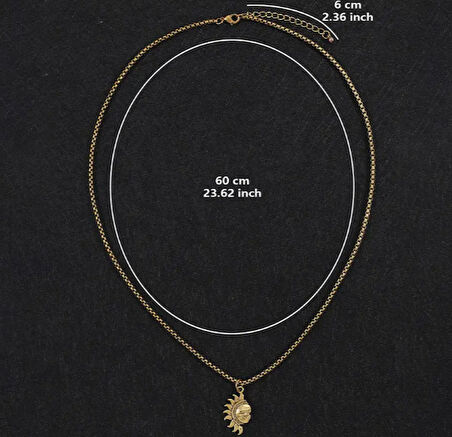 Güneş ve Ay Sevgili Arkadaş Çift Kolyesi