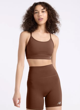 New Balance WB51039-ABJ NB Essential Yoga Bra Kahve Sporcu Sütyeni