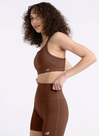 New Balance WB51039-ABJ NB Essential Yoga Bra Kahve Sporcu Sütyeni