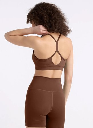 New Balance WB51039-ABJ NB Essential Yoga Bra Kahve Sporcu Sütyeni