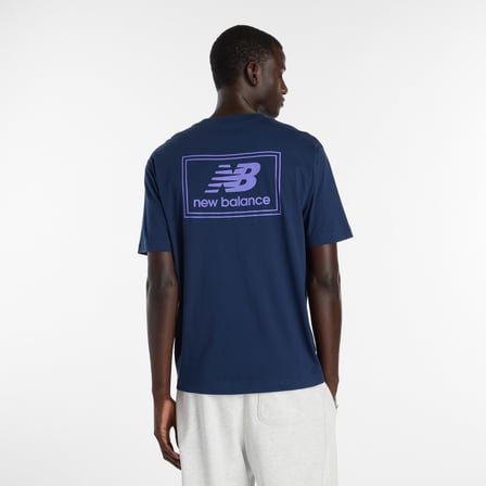 New Balance Woven Label Erkek Mavi T-Shirt