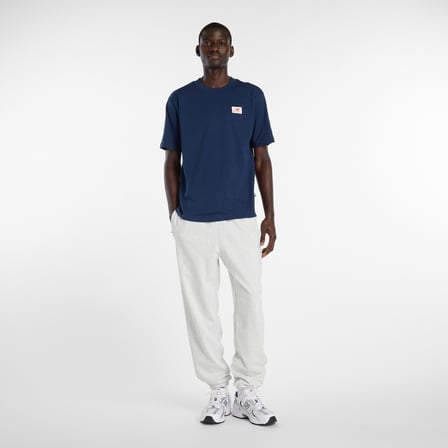 New Balance Woven Label Erkek Mavi T-Shirt