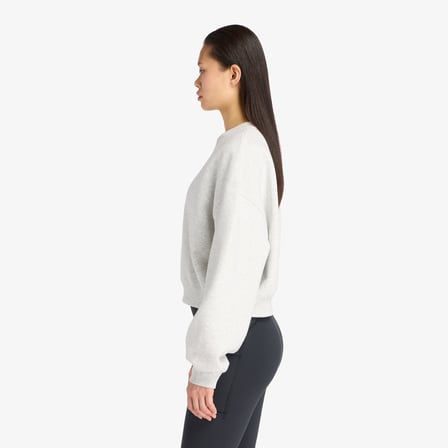 New Balance Linear Heritage Fleece Kadın Gri Sweatshirt