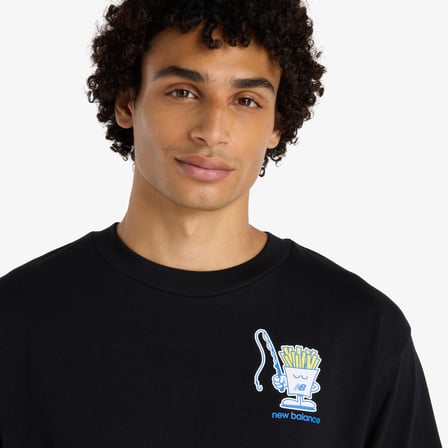 New Balance Fish and Chips Erkek Siyah T-Shirt