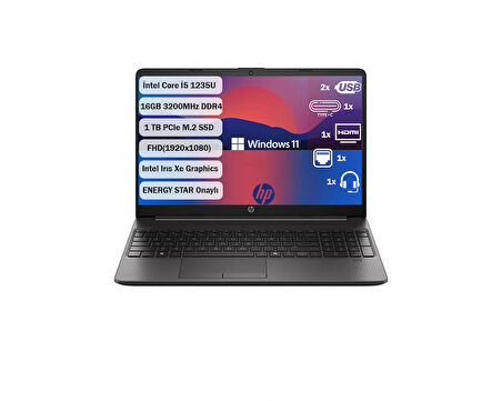 HP 250 Intel Core i5 1235U 16GB 1 TB SSD Windows 11 Home 15.6'' Taşınabilir Bilgisayar 9Y6U8AT+161