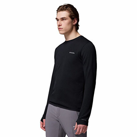 Columbia Tech Trail™ Utility Warm LS Crew Siyah Erkek Outdoor Uzun Kollu T-Shirt AE9975-010