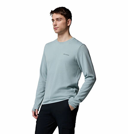 Columbia Tech Trail™ Utility Warm LS Crew Mavi Erkek Outdoor Uzun Kollu T-Shirt AE9975-461