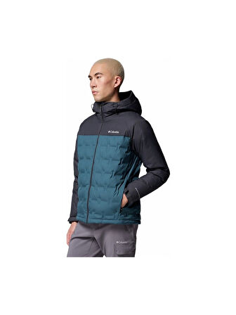 Columbia Grand Trek III Down Kapüşonlu Erkek Kaz Tüyü Mont Erkek Mavi WM7857-429