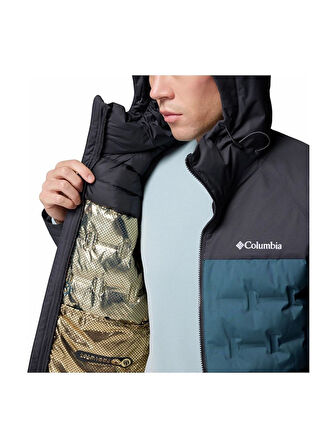 Columbia Grand Trek III Down Kapüşonlu Erkek Kaz Tüyü Mont Erkek Mavi WM7857-429
