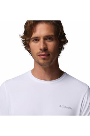 Columbia Zero Rules Lıght Ss Crew  Erkek Beyaz Teknik Kısa Kollu T-shirt Ao2717-100