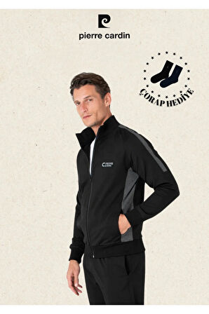 Erkek Pamuklu & Likralı Regular Fit Önden Fermuarlı Eşofman Takımı (Corap Hediye) L1.PC.004.71.35