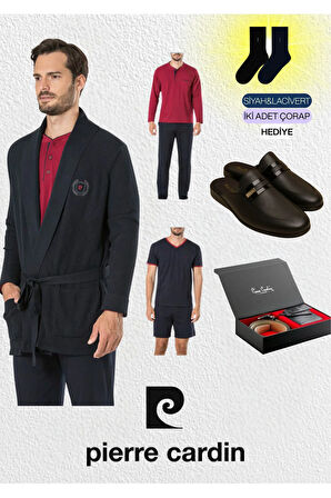 5 Parça Triko Robdöşambr & Yazlık-Kışlık Pijama Takımı & Deri Terlik & Hakiki Deri Kemer Cüzdan Seti