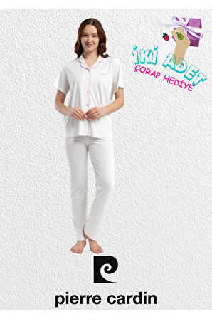 Kadın Pamuklu & Modal Kutulu Kısa Kollu Pijama Takımı L1.PC.7715.001