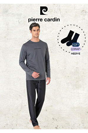 Erkek %100 Pamuk Uzun Kollu Lisanslı Bordo Pijama Takımı (2 Adet Hediye Çorap) L1.PC.6095.001