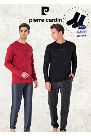 Erkek %100 Pamuk Uzun Kollu Lisanslı Bordo & Lacivert İki Adet Pijama Takımı L1.PC.6095.002