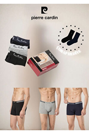 Erkek İç Giyim Kutulu 3 Adet Pamuk & Modal Çok Renkli Boxer L1.PC.360.12.02