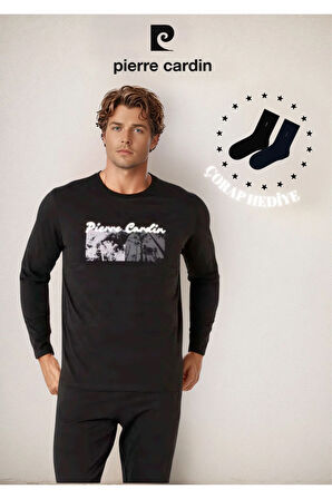 %100 Pamuk Uzun Kol Lisanslı & Baskılı Pijama Takımı (2 Adet Hediye Çorap) L1.PC.6096.001